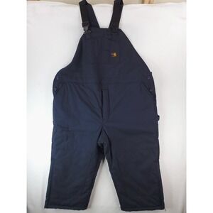 Carhartt FR Overalls Mens 50x30 Blue Insulated Bibs Flame Resistant Coveralls